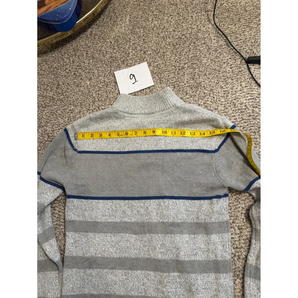Commerce Boys Nordic Snowflake Quarter Zip Sweater Grey Blue Size 12 NWT
